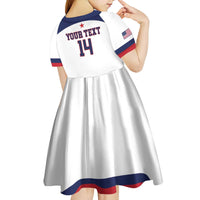 Custom United States Lacrosse Kid Short Sleeve Dress Go Champions White Version