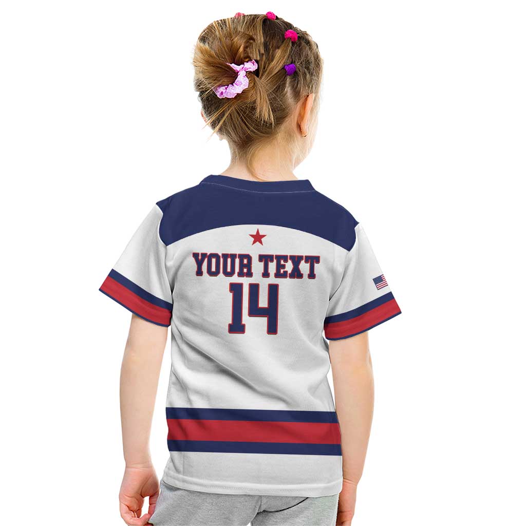 Custom United States Lacrosse Kid T Shirt Go Champions White Version