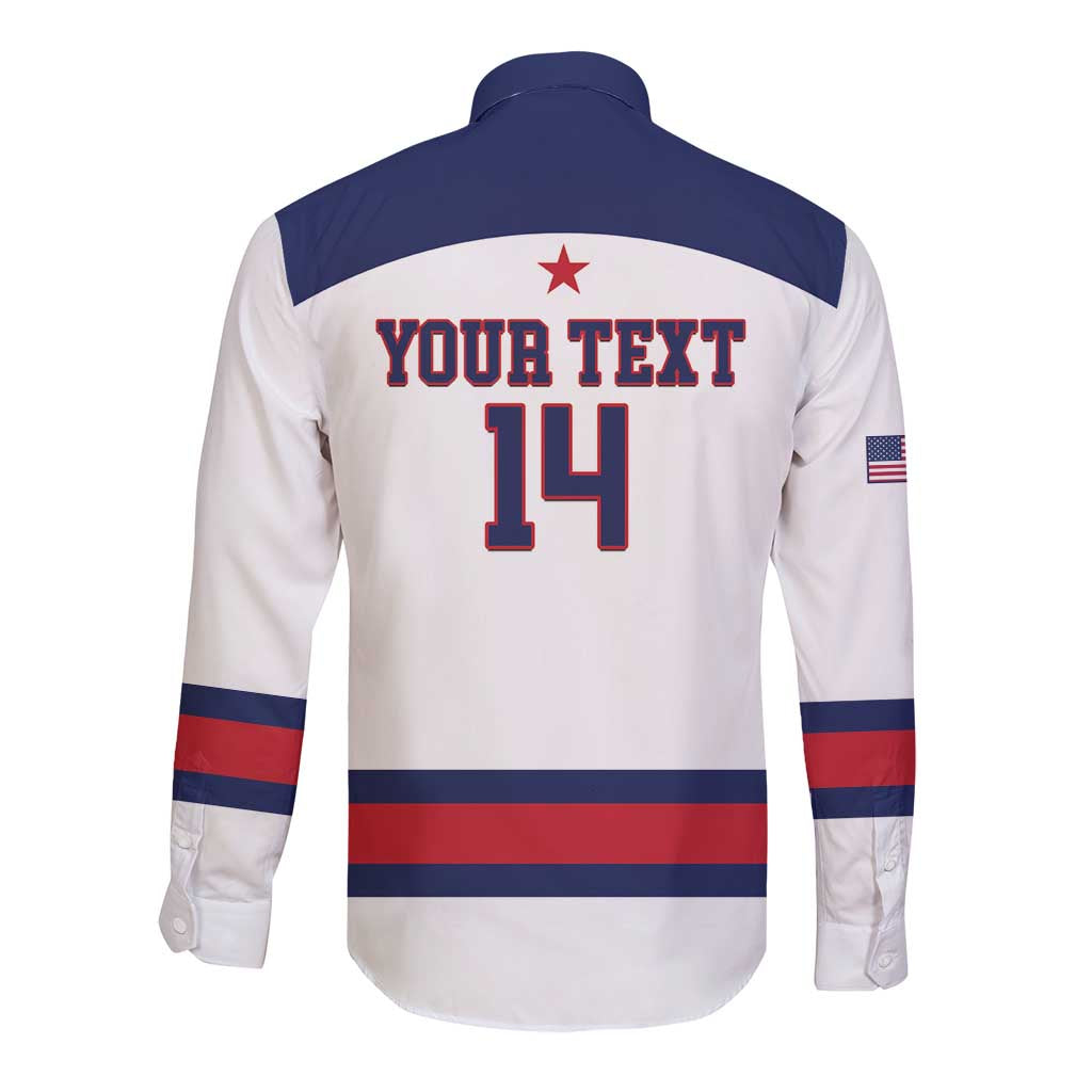 Custom United States Lacrosse Long Sleeve Button Shirt Go Champions White Version