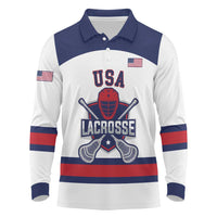 Custom United States Lacrosse Long Sleeve Polo Shirt Go Champions White Version