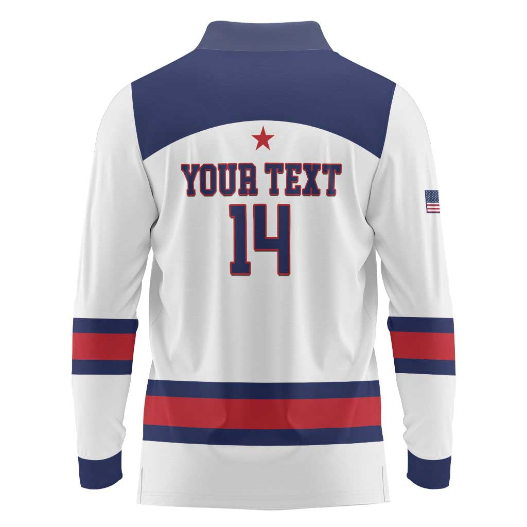 Custom United States Lacrosse Long Sleeve Polo Shirt Go Champions White Version