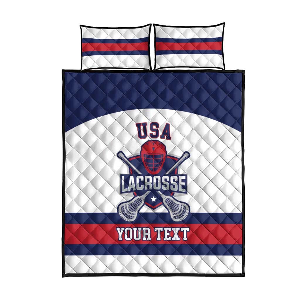 Custom United States Lacrosse Quilt Bed Set Go Champions White Version