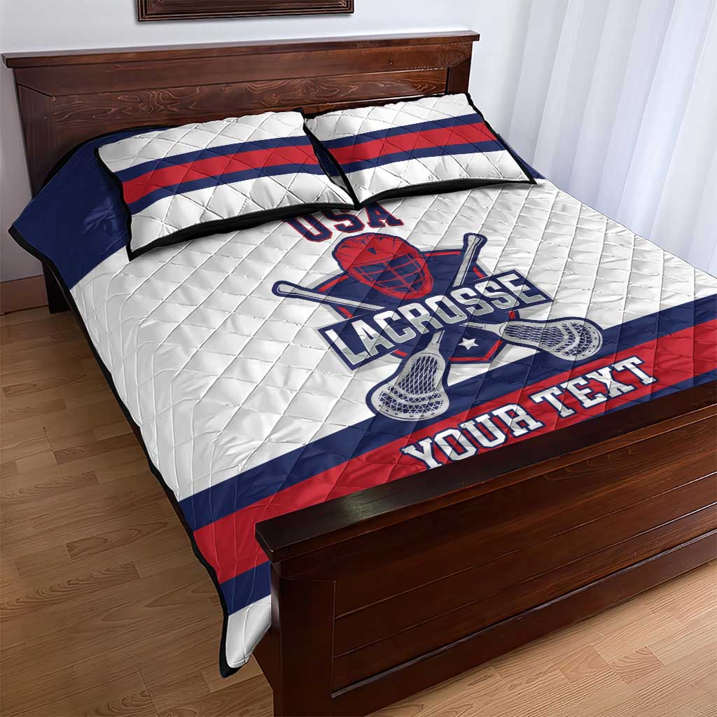Custom United States Lacrosse Quilt Bed Set Go Champions White Version