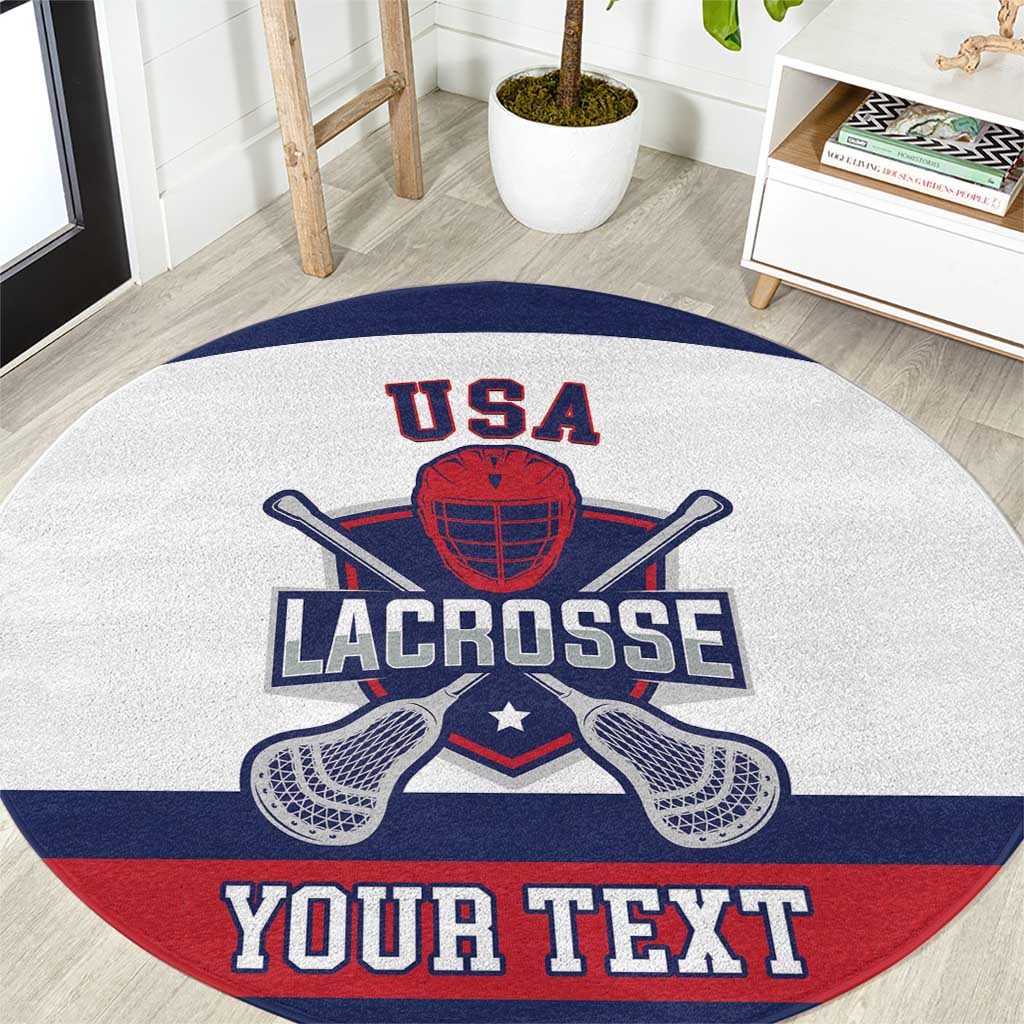 Custom United States Lacrosse Round Carpet Go Champions White Version