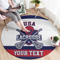 Custom United States Lacrosse Round Carpet Go Champions White Version
