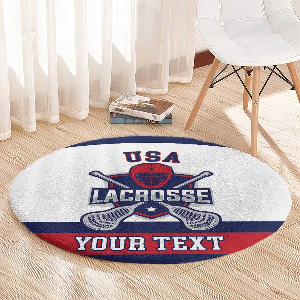 Custom United States Lacrosse Round Carpet Go Champions White Version