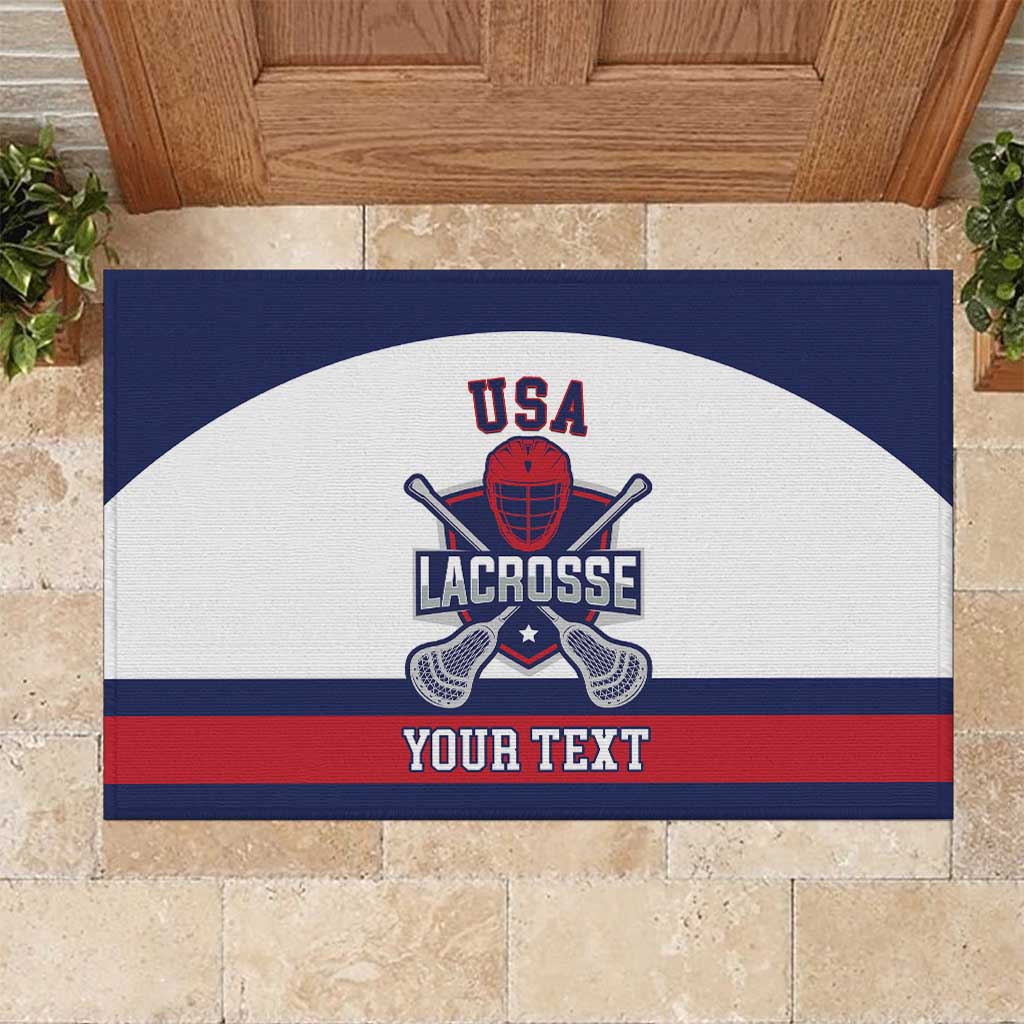 Custom United States Lacrosse Rubber Doormat Go Champions White Version
