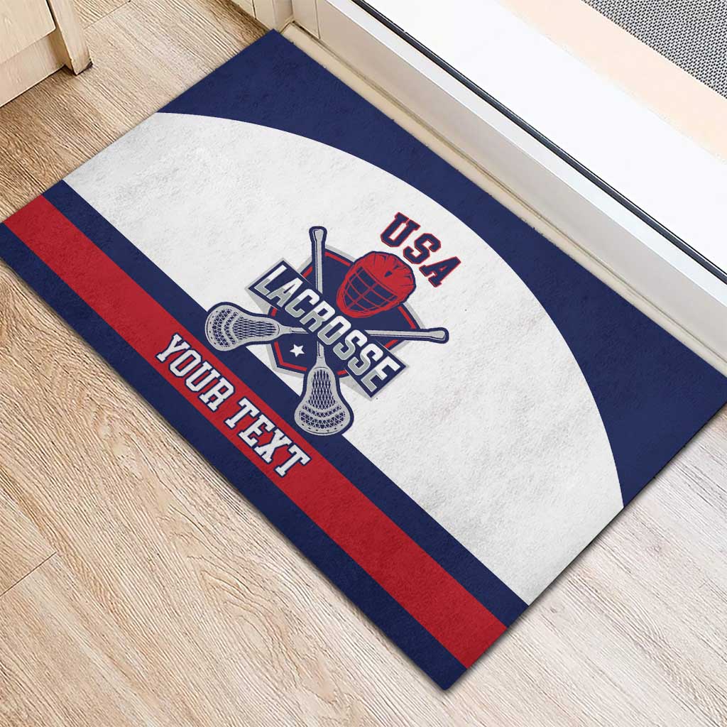 Custom United States Lacrosse Rubber Doormat Go Champions White Version