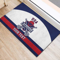 Custom United States Lacrosse Rubber Doormat Go Champions White Version
