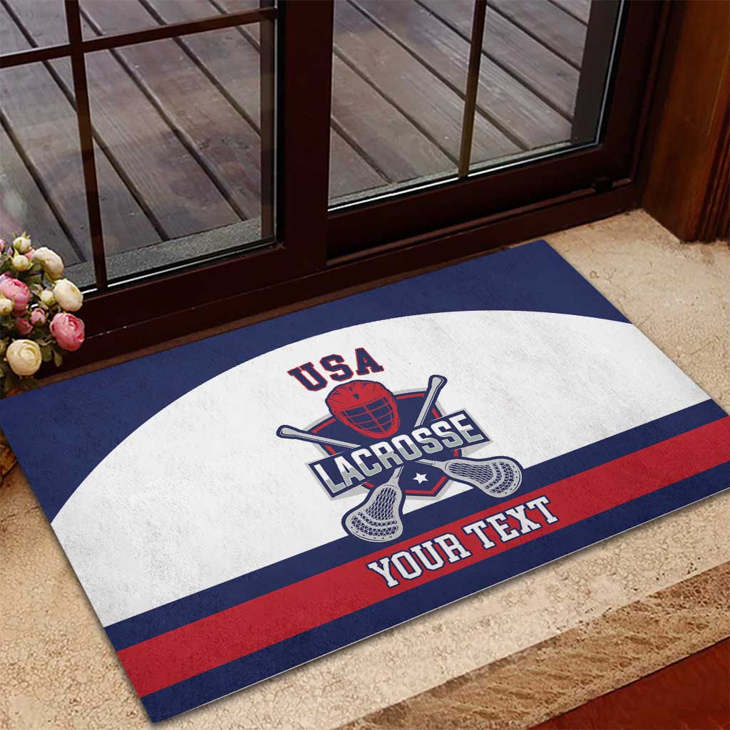 Custom United States Lacrosse Rubber Doormat Go Champions White Version