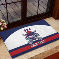Custom United States Lacrosse Rubber Doormat Go Champions White Version