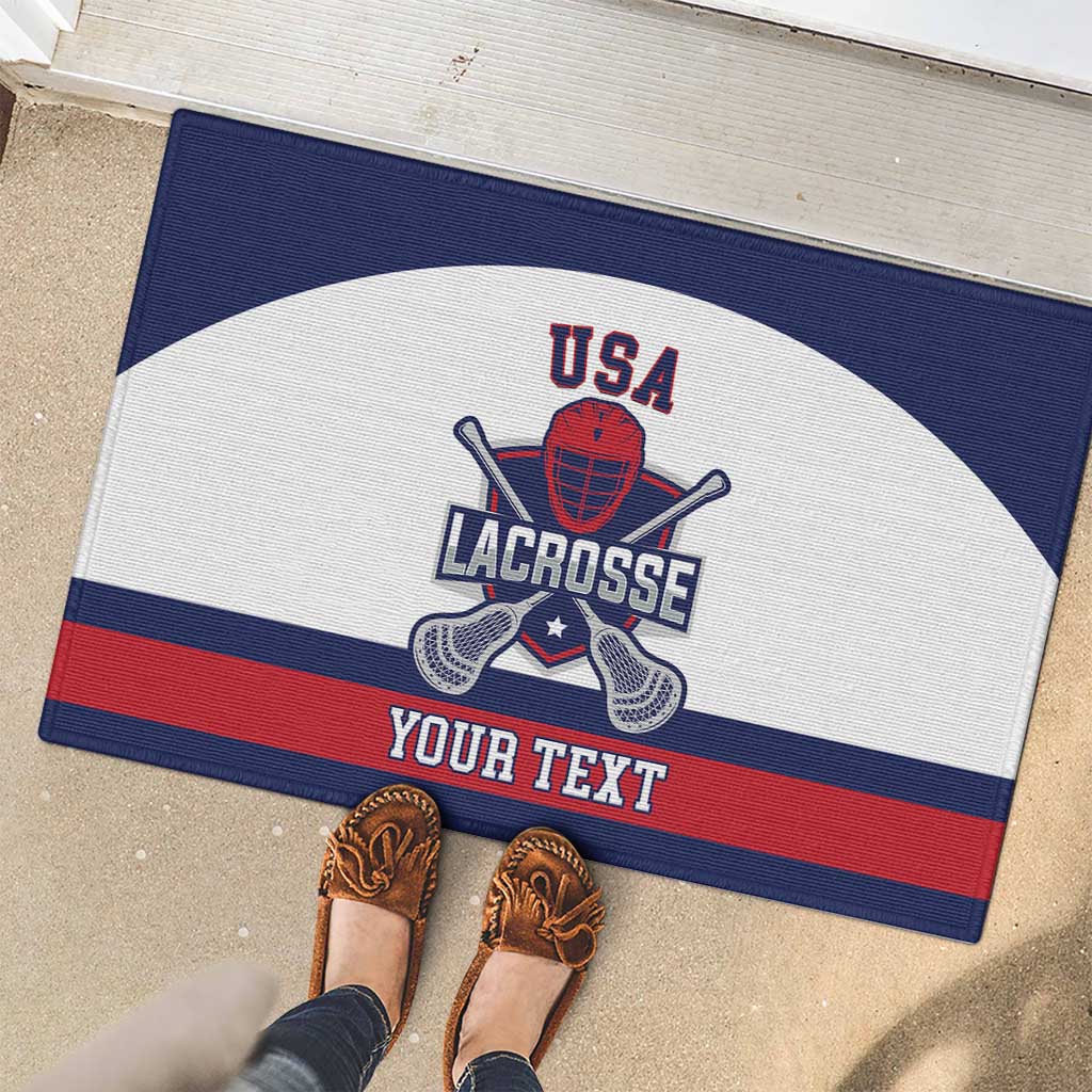 Custom United States Lacrosse Rubber Doormat Go Champions White Version