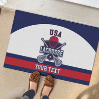 Custom United States Lacrosse Rubber Doormat Go Champions White Version