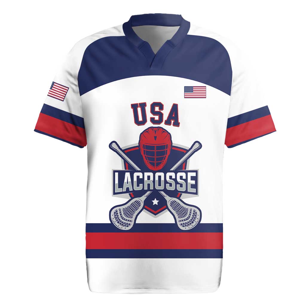 Custom United States Lacrosse Rugby Jersey Go Champions White Version