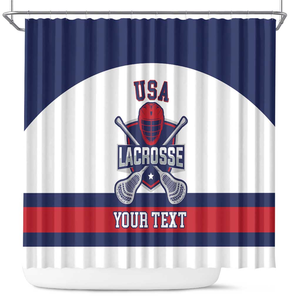 Custom United States Lacrosse Shower Curtain Go Champions White Version