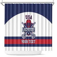 Custom United States Lacrosse Shower Curtain Go Champions White Version