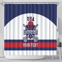 Custom United States Lacrosse Shower Curtain Go Champions White Version
