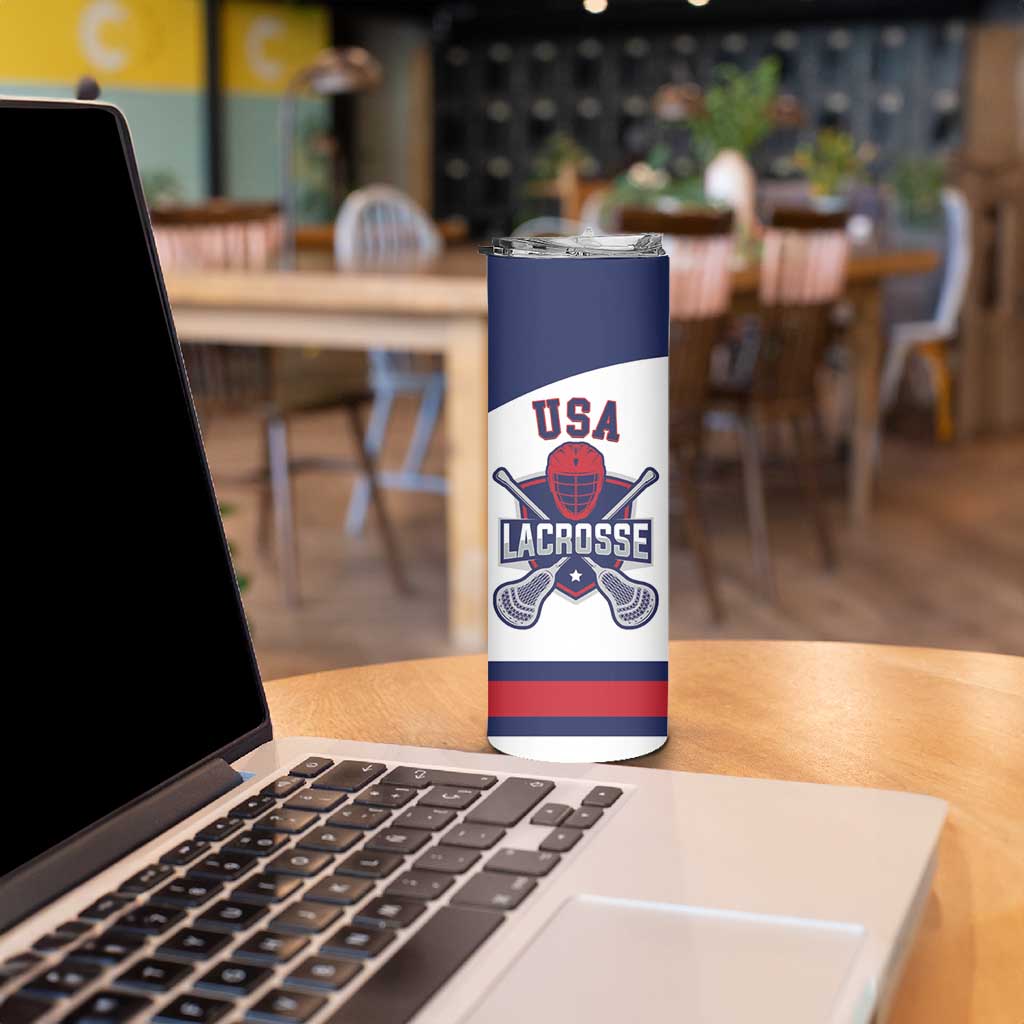 Custom United States Lacrosse Skinny Tumbler Go Champions White Version