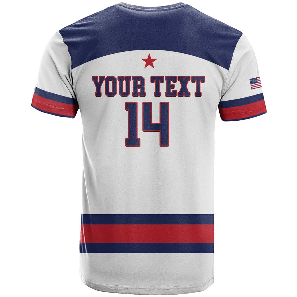 Custom United States Lacrosse T Shirt Go Champions White Version