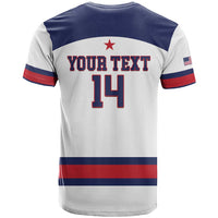 Custom United States Lacrosse T Shirt Go Champions White Version