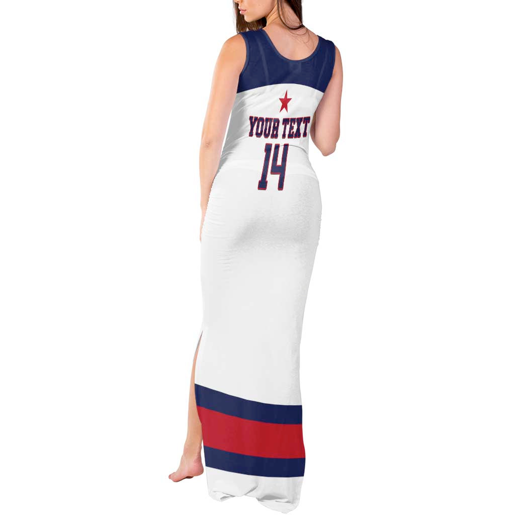 Custom United States Lacrosse Tank Maxi Dress Go Champions White Version