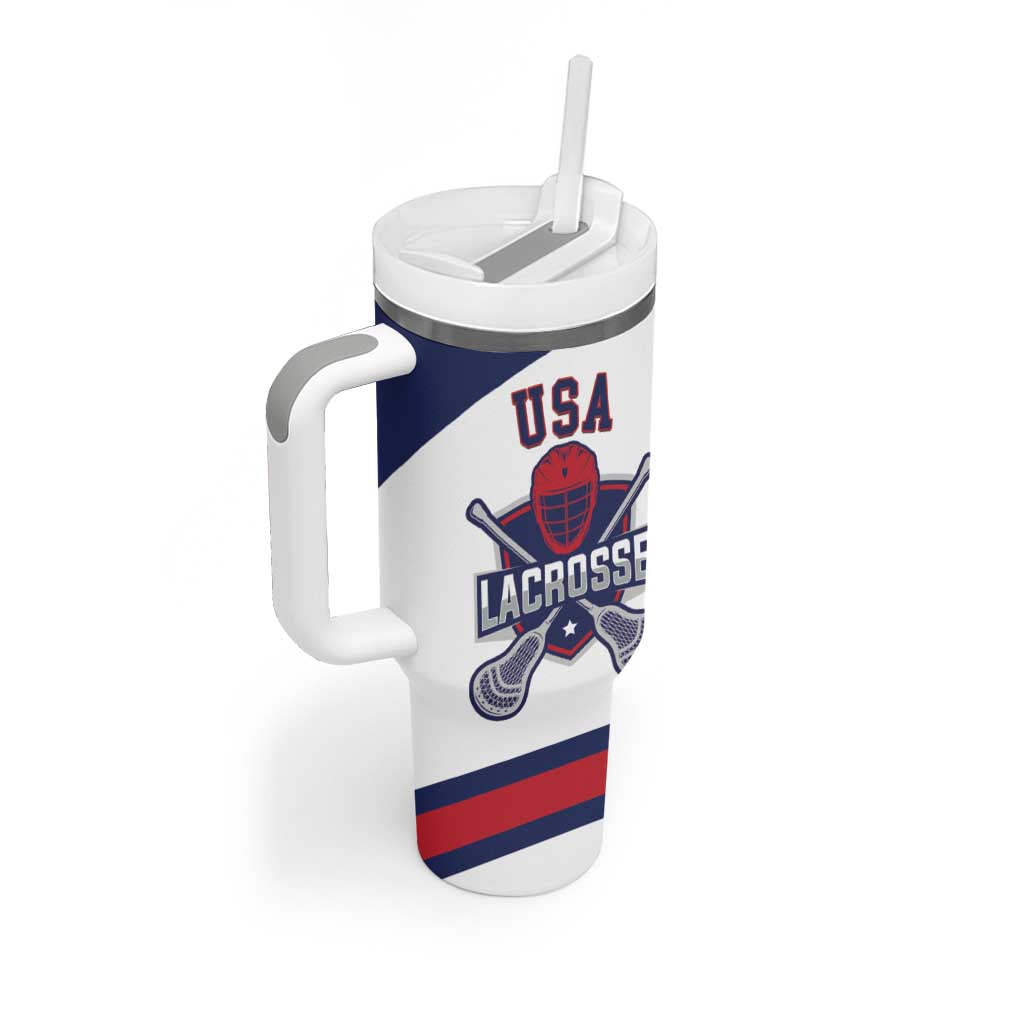 Custom United States Lacrosse Tumbler With Handle Go Champions White Version