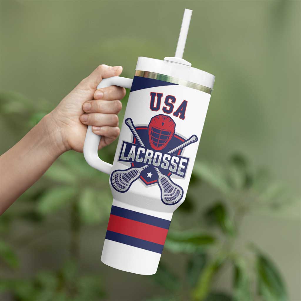 Custom United States Lacrosse Tumbler With Handle Go Champions White Version
