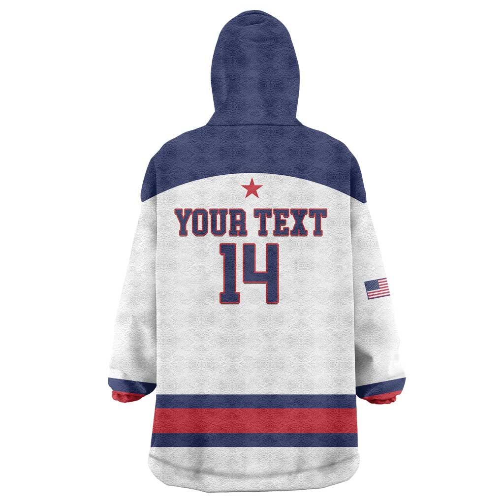 Custom United States Lacrosse Wearable Blanket Hoodie Go Champions White Version