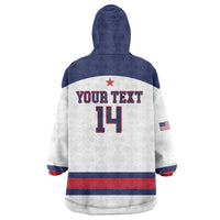Custom United States Lacrosse Wearable Blanket Hoodie Go Champions White Version