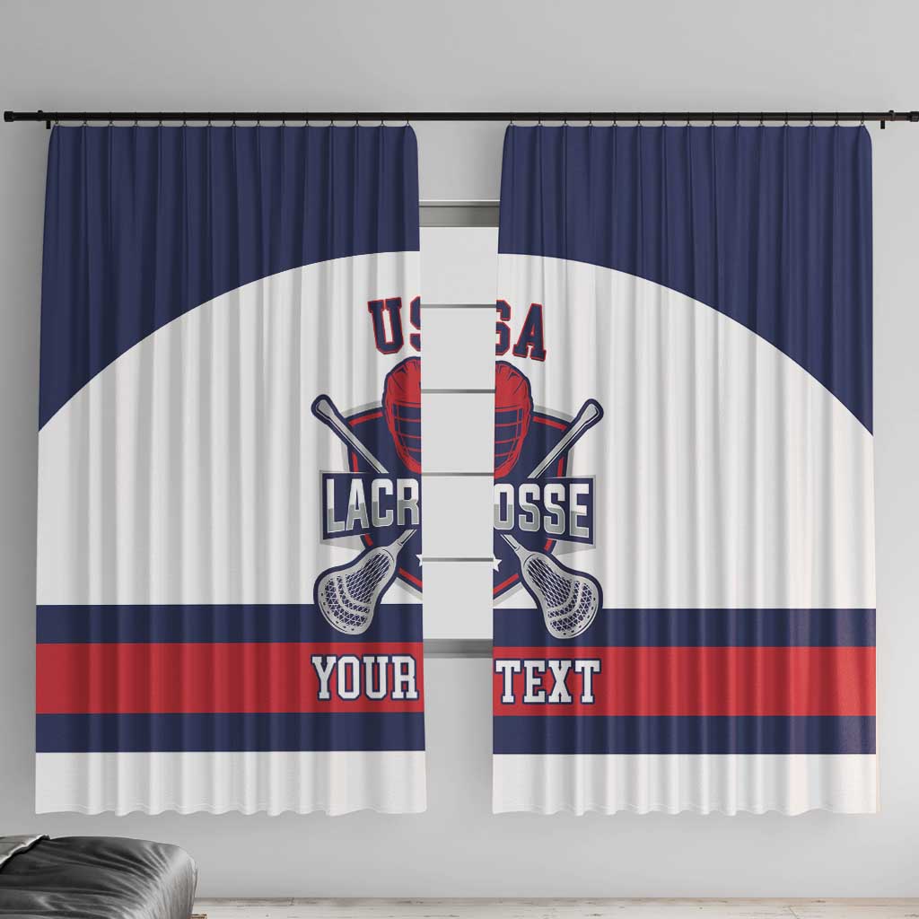 Custom United States Lacrosse Window Curtain Go Champions White Version