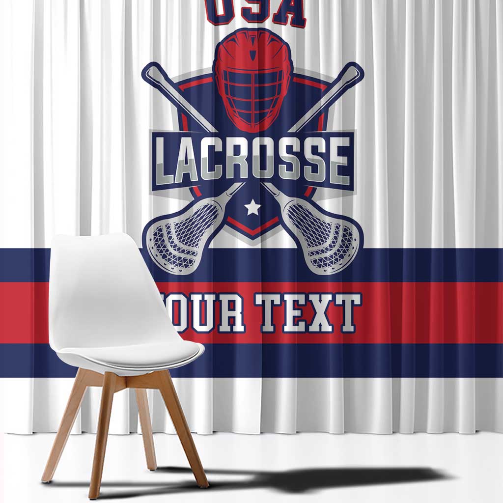 Custom United States Lacrosse Window Curtain Go Champions White Version