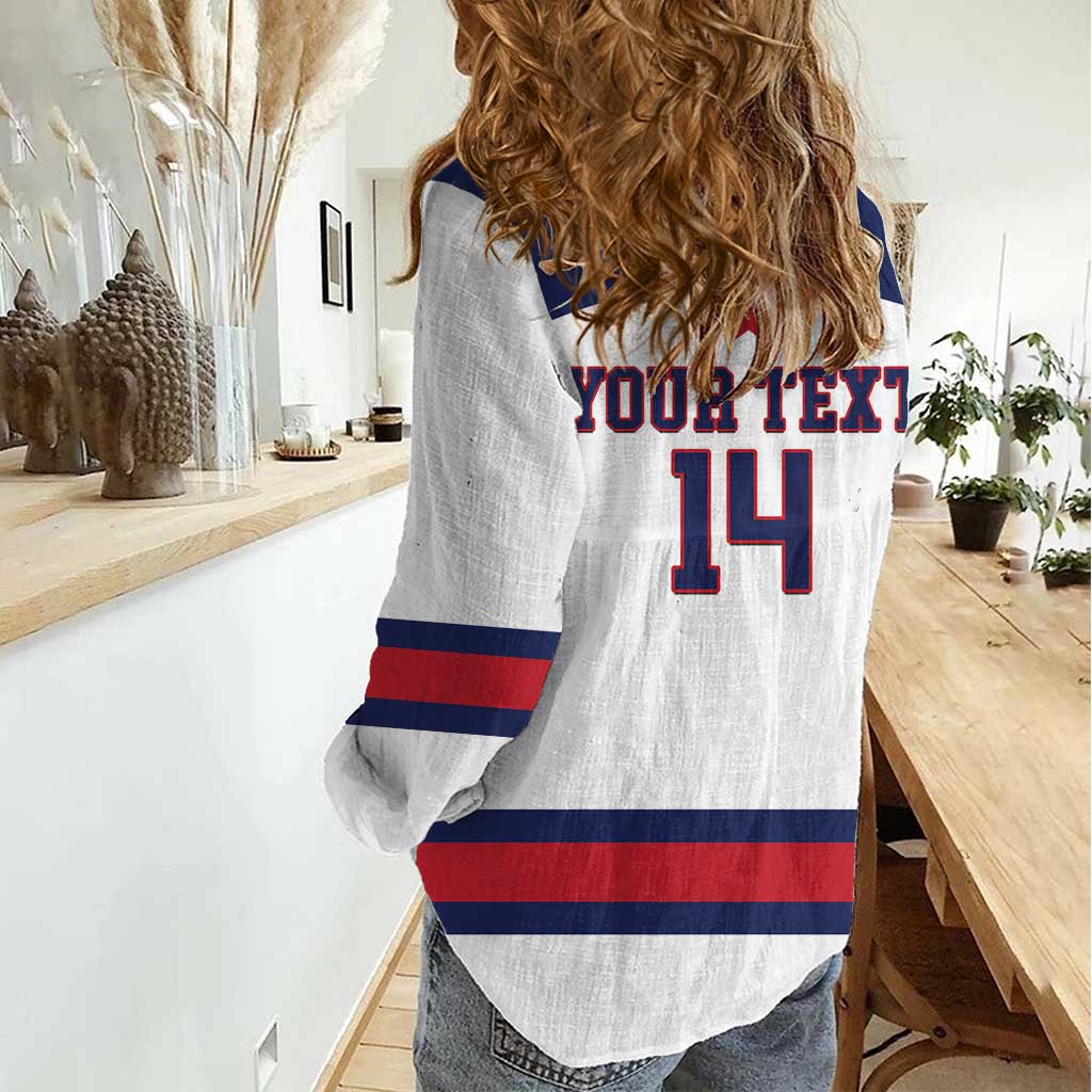 Custom United States Lacrosse Women Casual Shirt Go Champions White Version