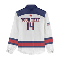 Custom United States Lacrosse Women Casual Shirt Go Champions White Version