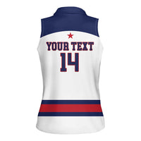 Custom United States Lacrosse Women Sleeveless Polo Shirt Go Champions White Version