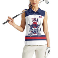 Custom United States Lacrosse Women Sleeveless Polo Shirt Go Champions White Version