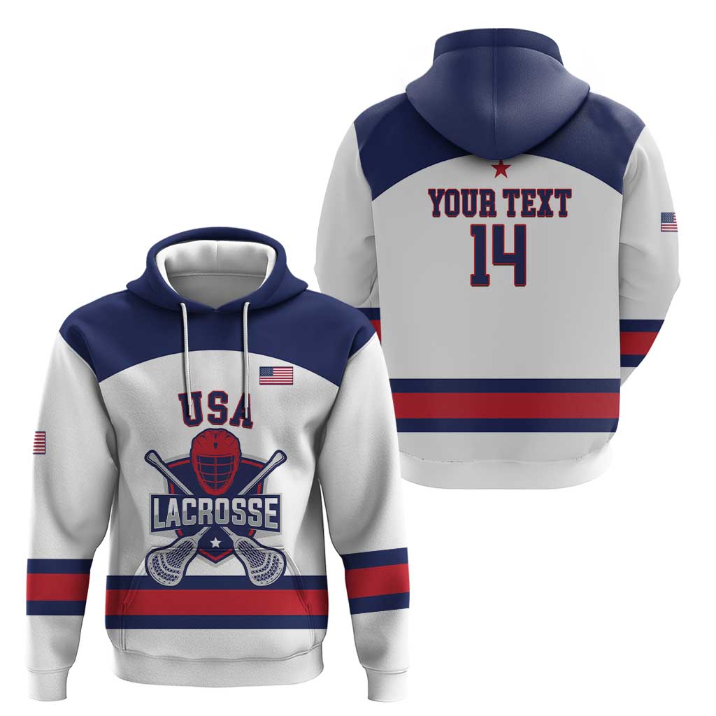 Custom United States Lacrosse Zip Hoodie Go Champions White Version