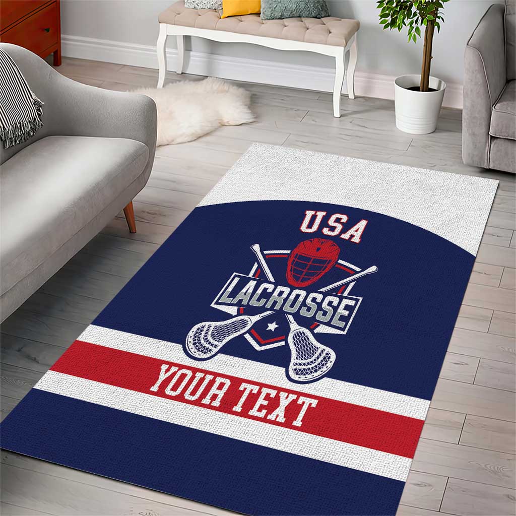 Custom United States Lacrosse Area Rug Go Champions Blue Version