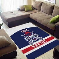 Custom United States Lacrosse Area Rug Go Champions Blue Version