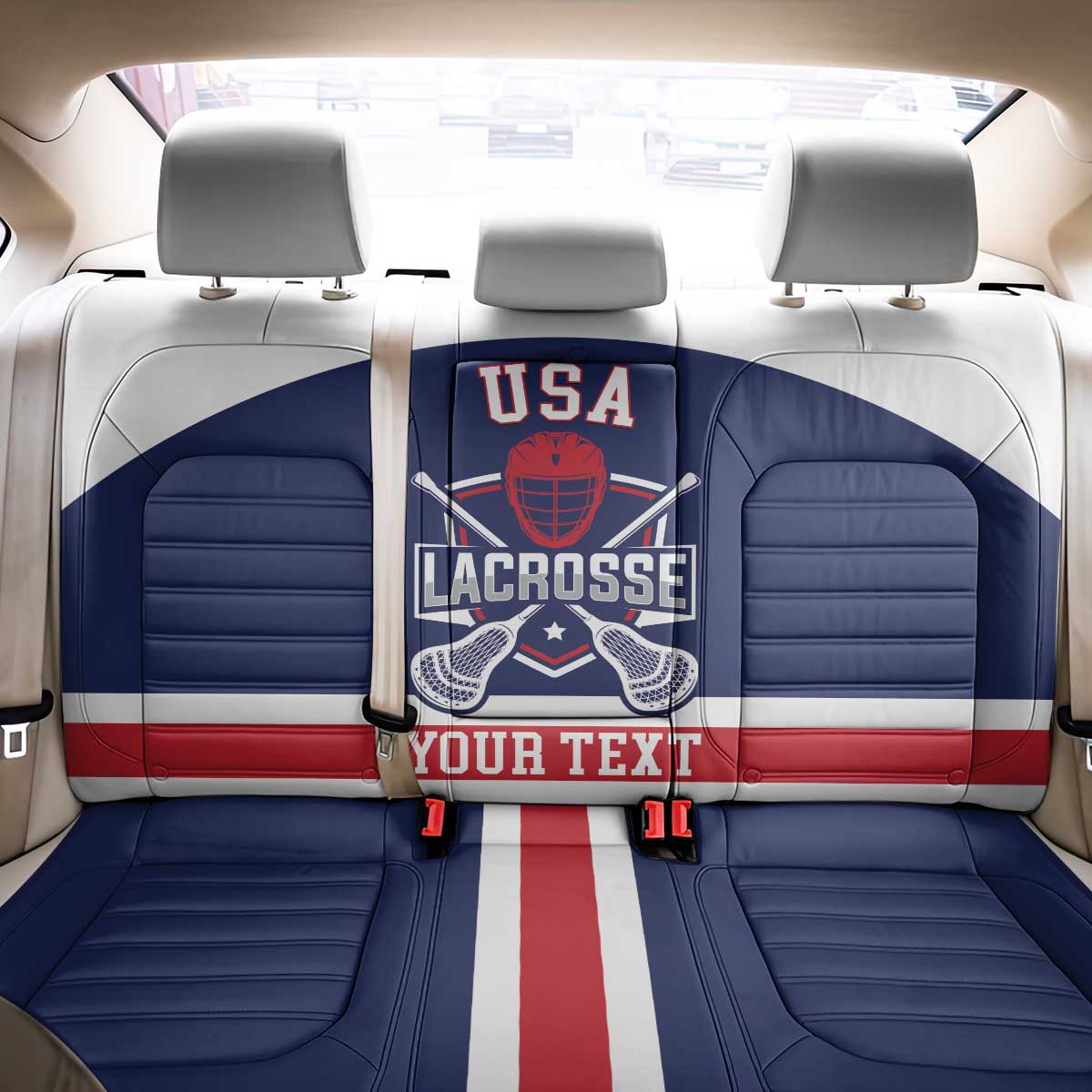 Custom United States Lacrosse Back Car Seat Cover Go Champions Blue Version