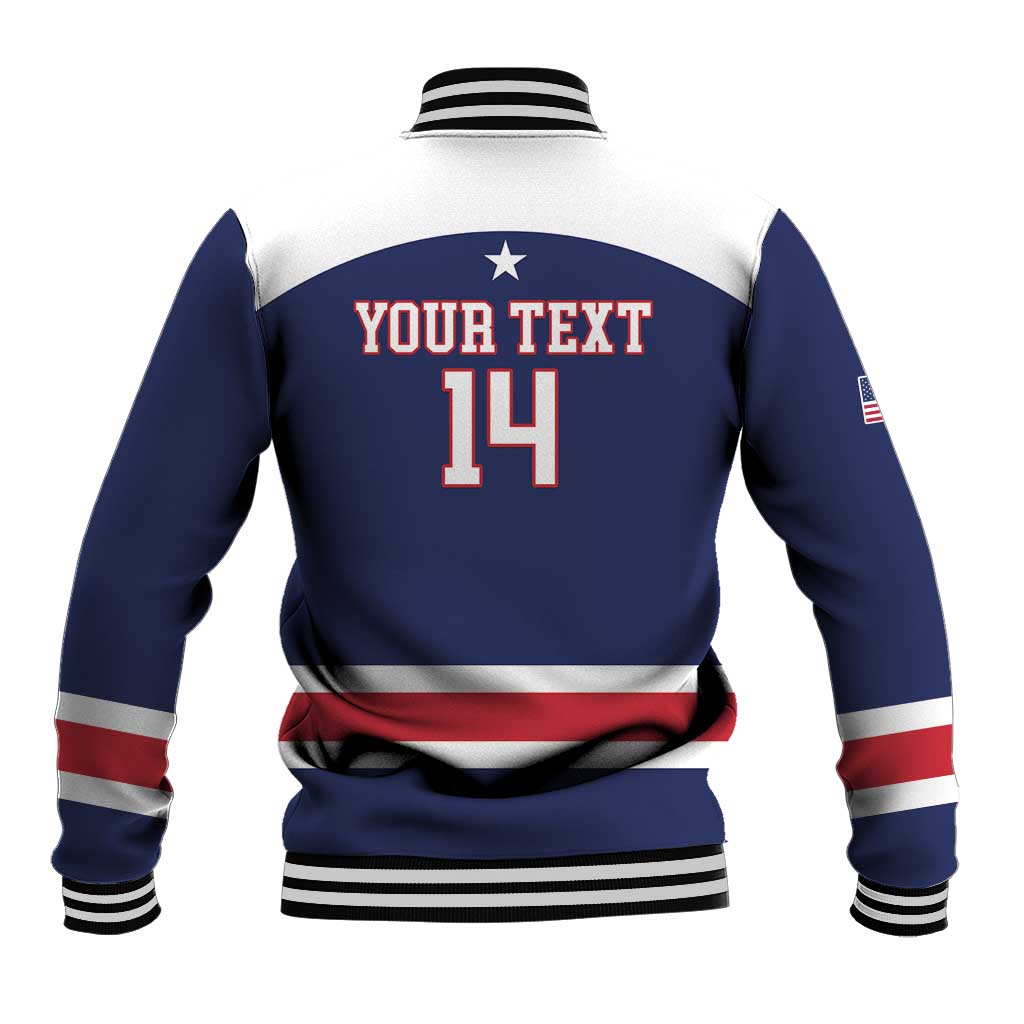 Custom United States Lacrosse Baseball Jacket Go Champions Blue Version