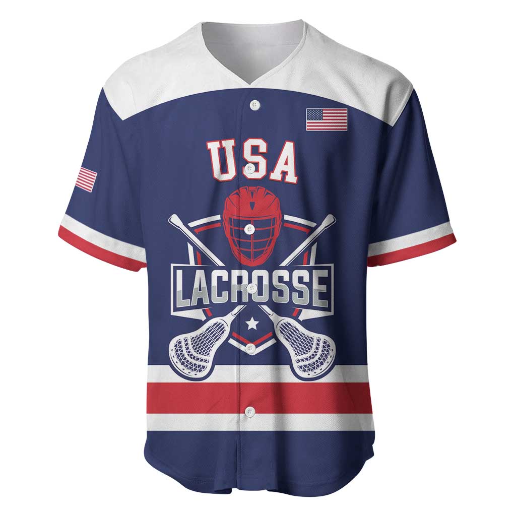 Custom United States Lacrosse Baseball Jersey Go Champions Blue Version