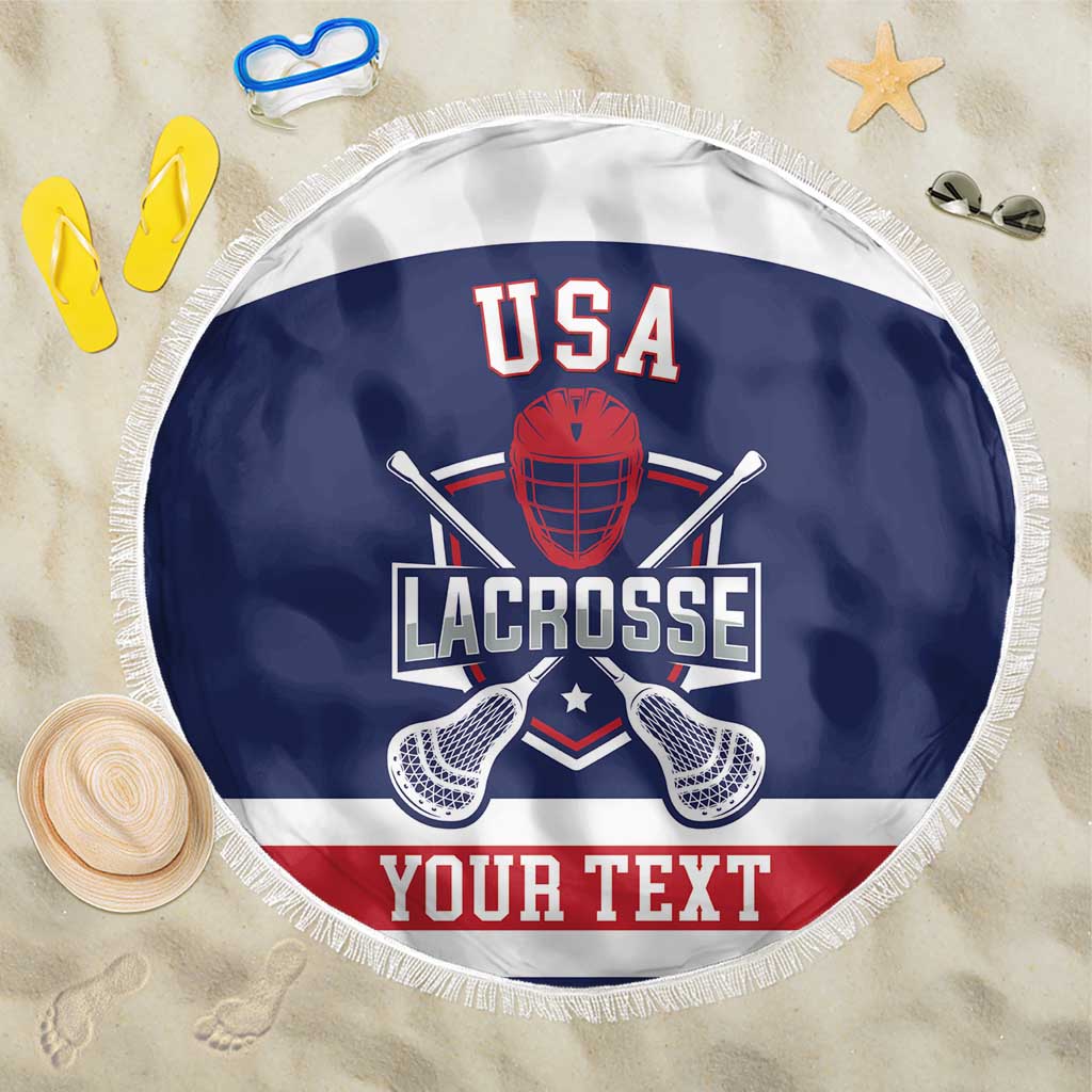 Custom United States Lacrosse Beach Blanket Go Champions Blue Version