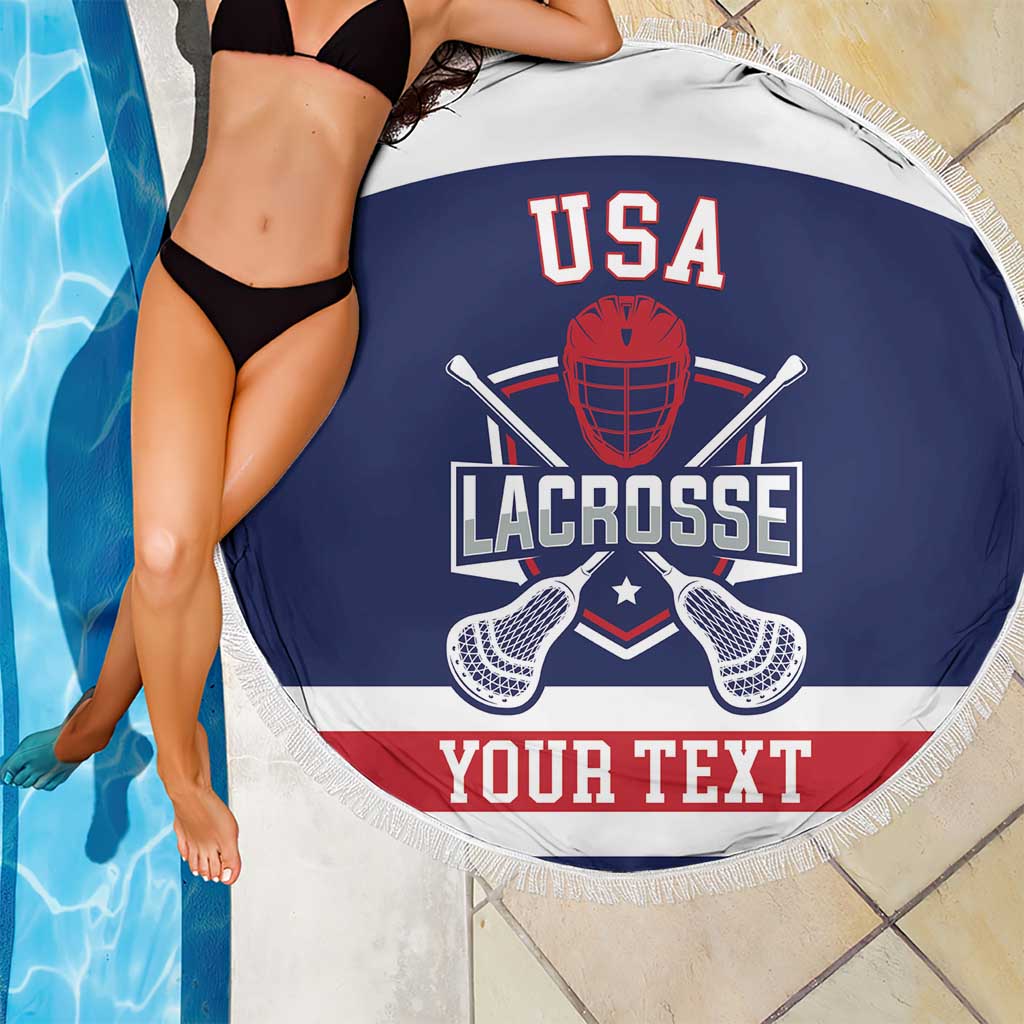 Custom United States Lacrosse Beach Blanket Go Champions Blue Version