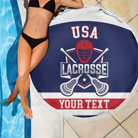 Custom United States Lacrosse Beach Blanket Go Champions Blue Version