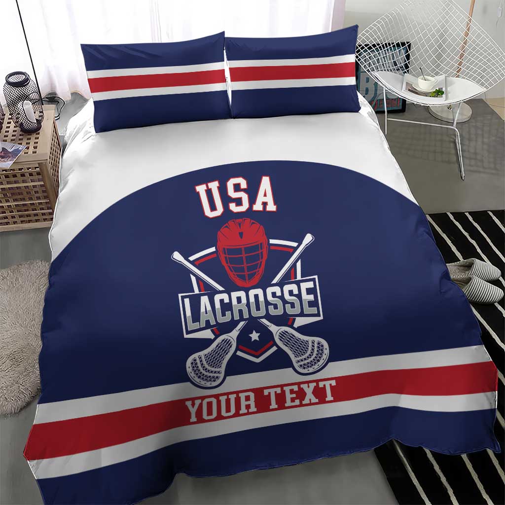 Custom United States Lacrosse Bedding Set Go Champions Blue Version