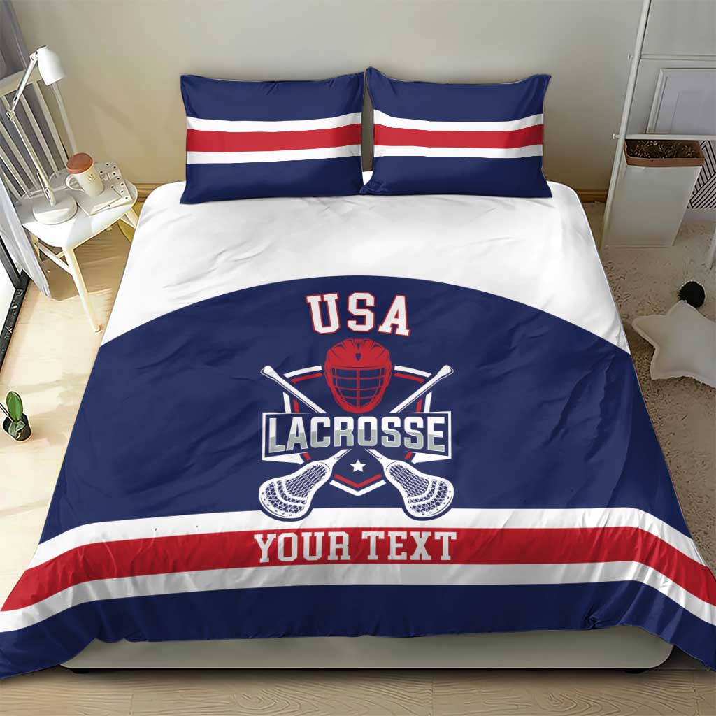Custom United States Lacrosse Bedding Set Go Champions Blue Version