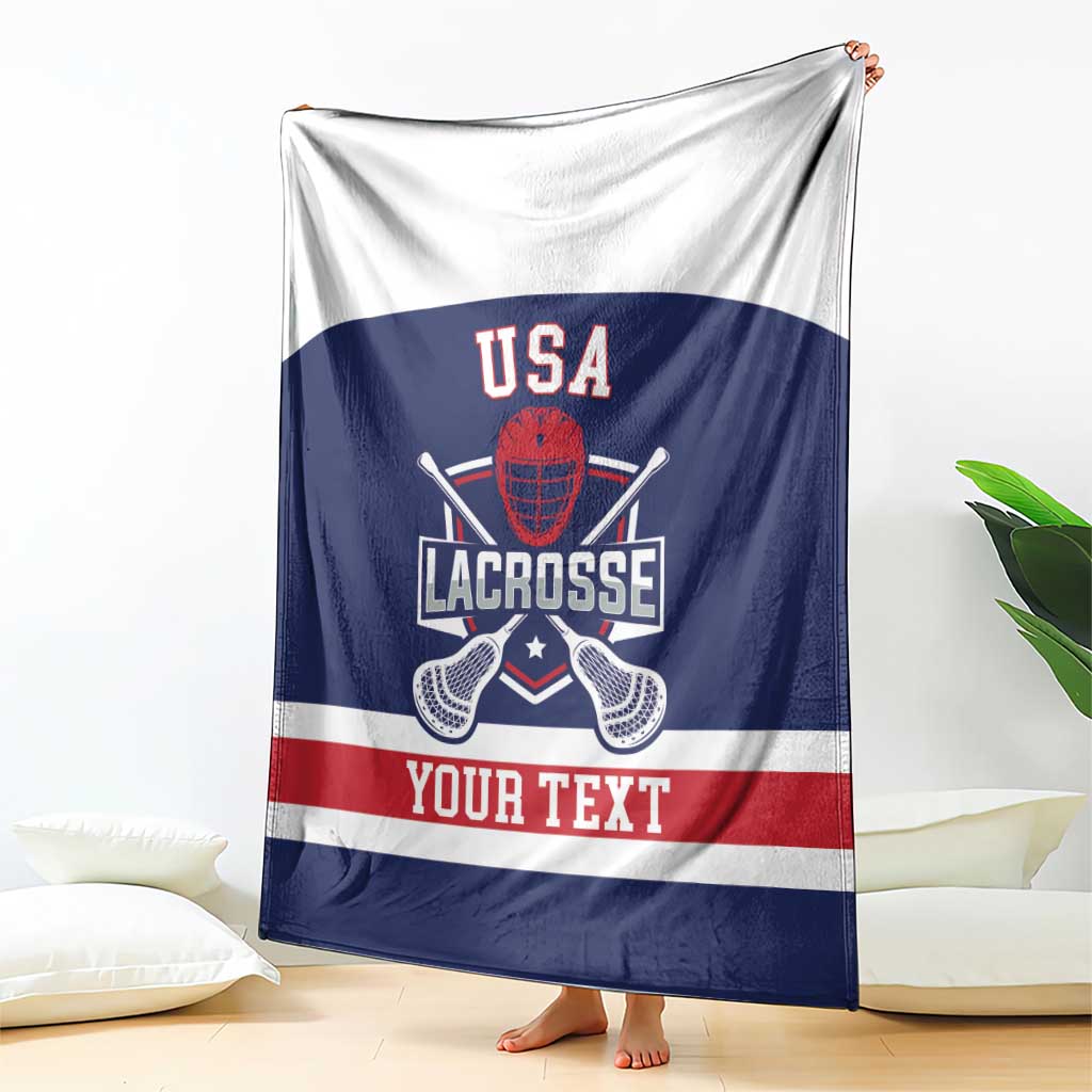 Custom United States Lacrosse Blanket Go Champions Blue Version