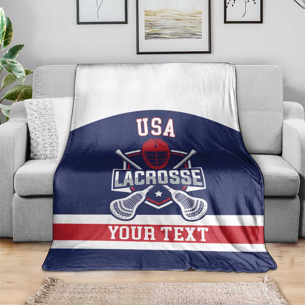 Custom United States Lacrosse Blanket Go Champions Blue Version