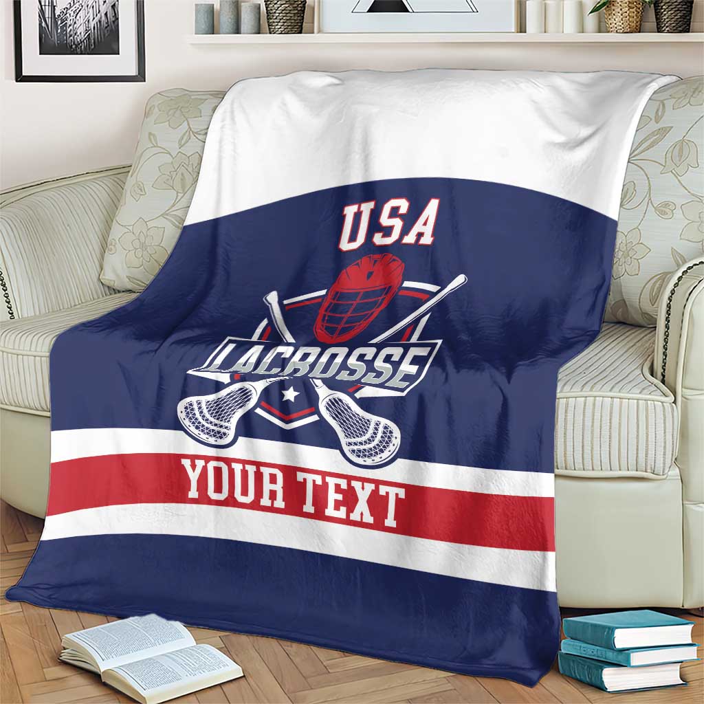 Custom United States Lacrosse Blanket Go Champions Blue Version