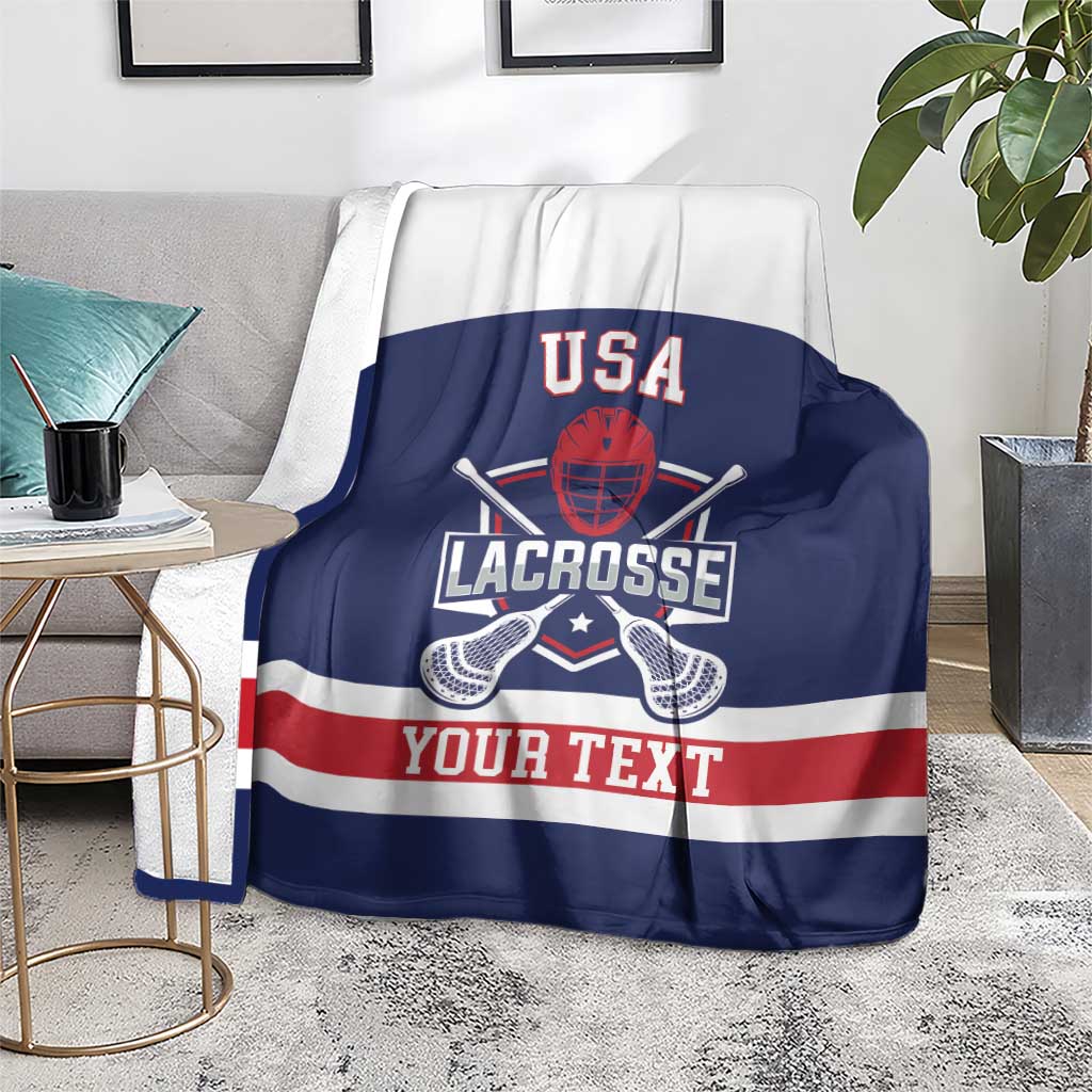 Custom United States Lacrosse Blanket Go Champions Blue Version